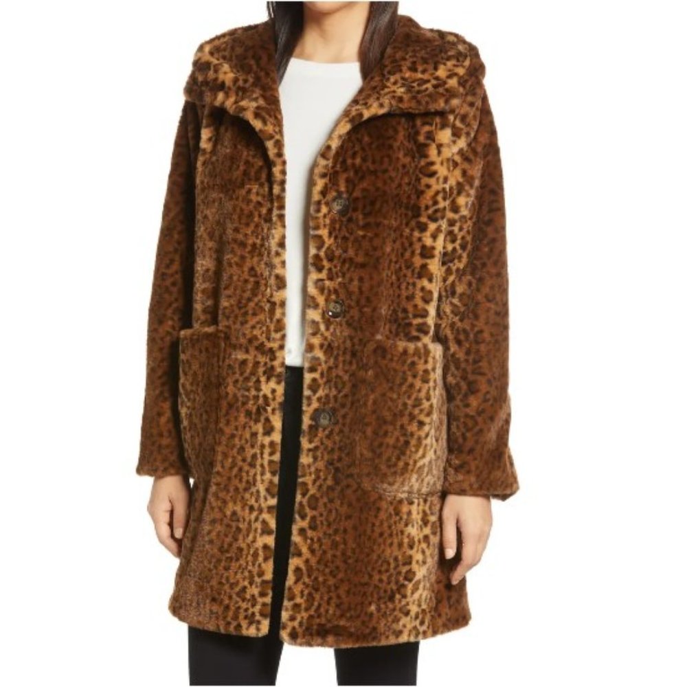 Title:
🆕 NWT Bernardo Leopard Faux Fur Hooded Coat | Super Soft | $250 Retail